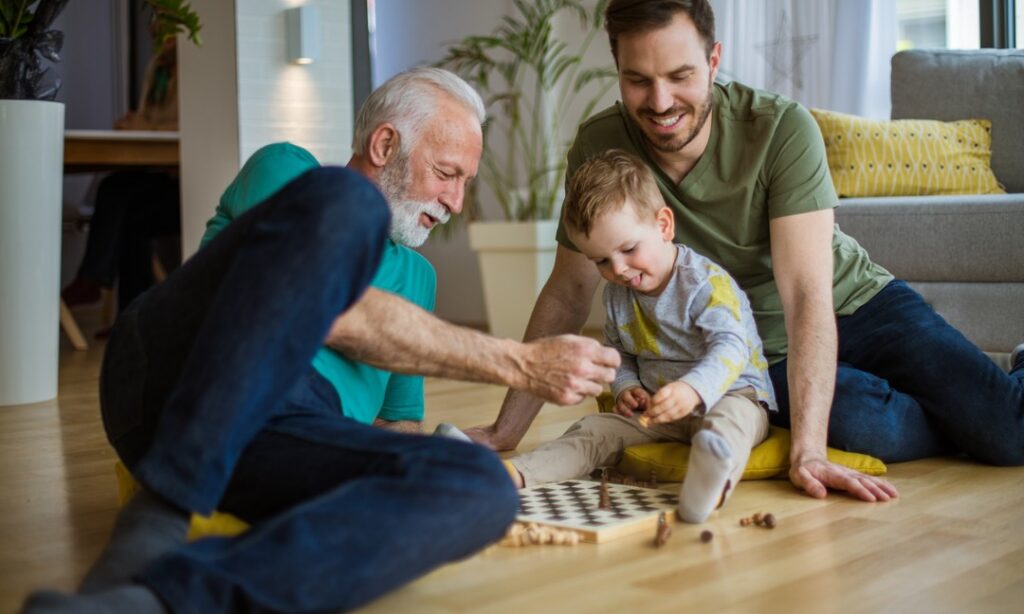 Grandfather and grandson spending time together, representing multi-generational wealth transfer through a dynasty trust